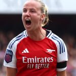 Beth Mead roars in celebration after equalising for Arsenal against Man City