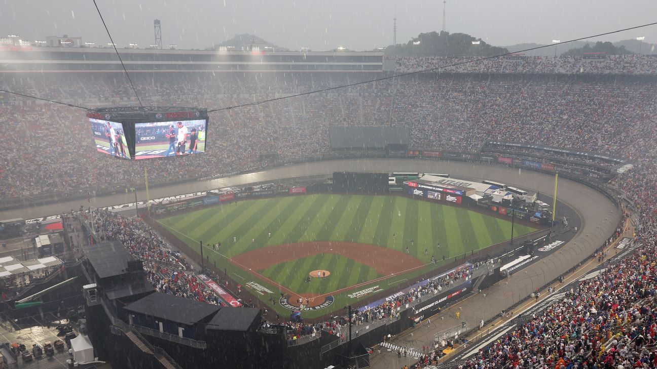 Braves-Reds at Bristol Motor Speedway suspended due to rain