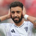 Bruno Fernandes of Manchester United celebrates after scoring the team's first goal via penalty during a Premier League Summer Series game