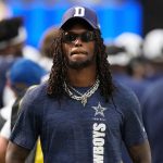 Dallas Cowboys wide receiver CeeDee Lamb stands on the sidelines. (AP Photo/Mark J. Terrill)