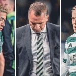 Daezen Maeda, Brendan Rodgers and Callum McGregor react to Celtic's Champions League exit