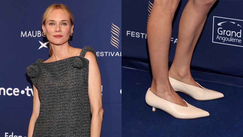 Diane Kruger Dons Sleek Kitten Heels with a Bouclé Minidress in France