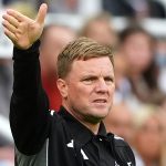 Newcastle United manager Eddie Howe gestures on the touchline during the Sela Cup match vs Espanyol at St James' Park