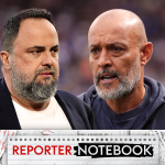 Nottingham Forest owner Evangelos Marinakis and manager Nuno Espirito Santo