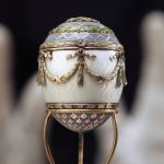 A Faberge enamel and two colour gold egg, from the collection of King George I of the Hellenes.