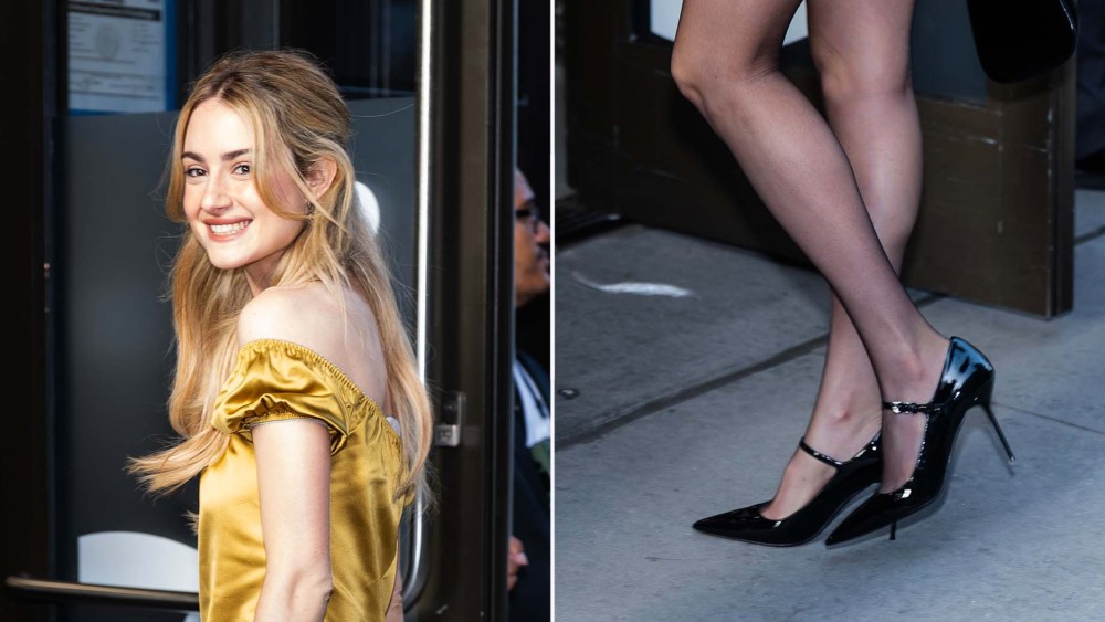 Grace Van Patten Brings Glossy Black Stilettos to Good Morning America