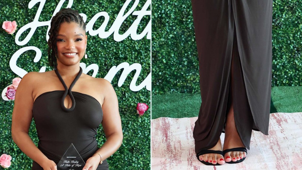 Halle Bailey Marks LA Honor in Barely-There Black Stilettos