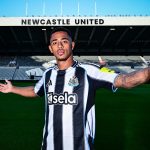 Jacob Ramsey poses for photographs at St. James Park