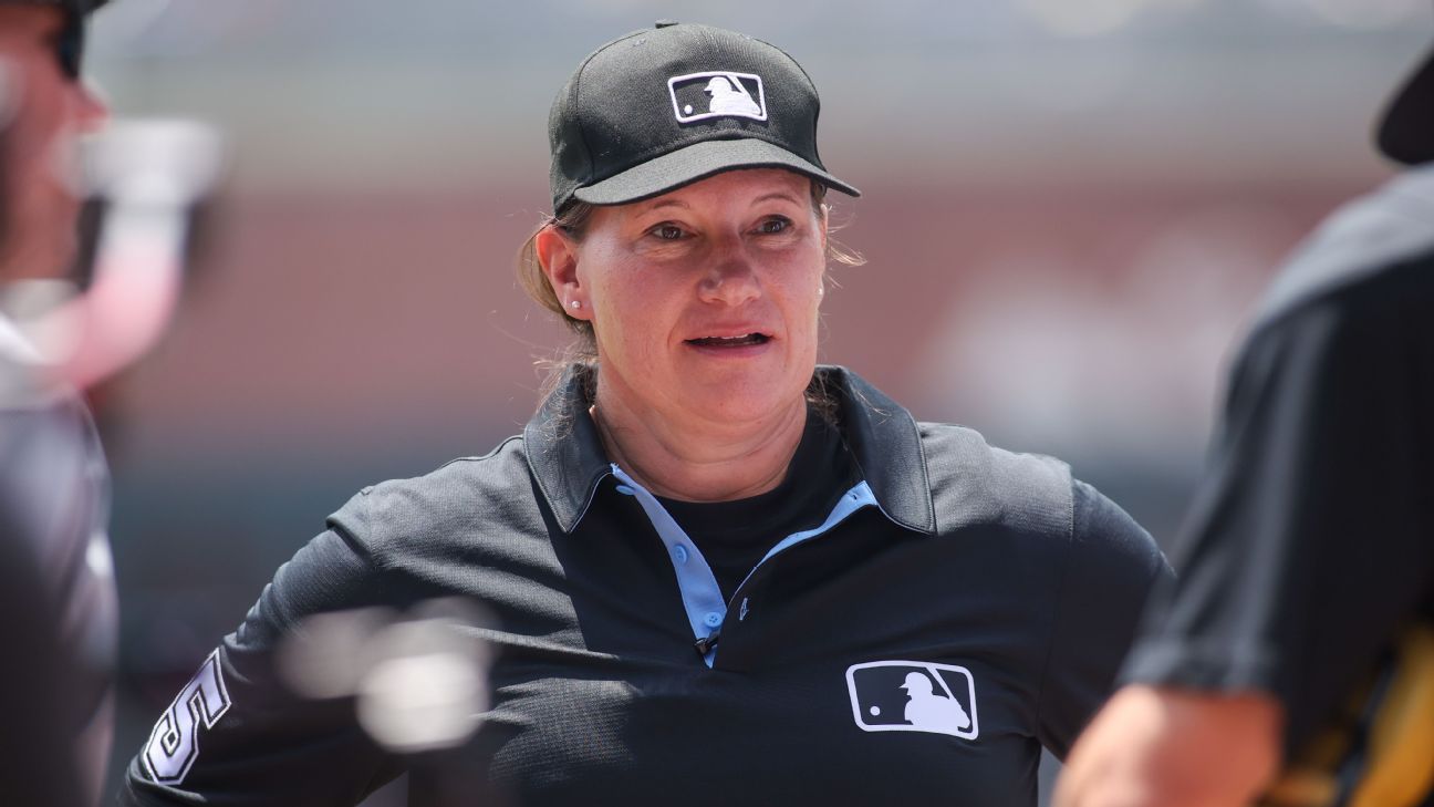 Jen Pawol becomes 1st woman to umpire MLB regular-season game