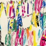 Bill Hartack in the Silk Room, Arlington Park, 1957, Crayon, ink, felt pen, 13 7/8” x 16 ¼”