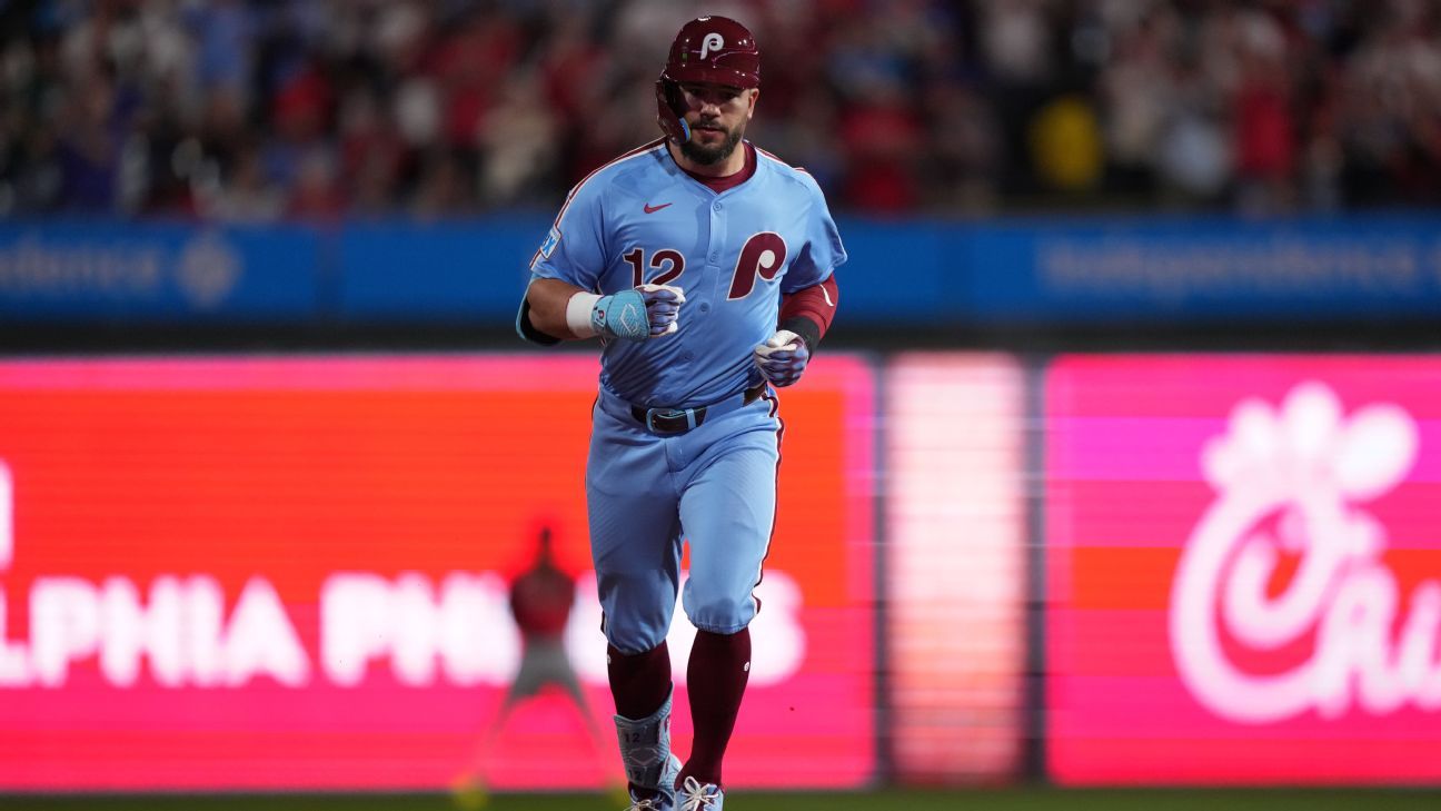 Kyle Schwarber has 21st 4-HR game in MLB, drives in Phillies-best 9 runs