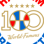 The Harlem Globetrotters' centennial logo.
