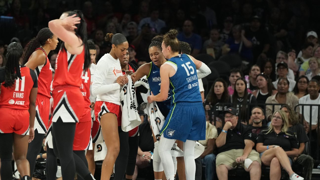 Napheesa Collier exits Lynx’s rout of Aces with ankle injury