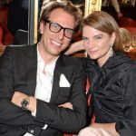 LONDON, ENGLAND - FEBRUARY 15:  Erik Torstensson (L) and Natalie Massenet attend the GRACE debut and AW14 dinner at Cafe Royal on February 15, 2014 in London, England.  (Photo by David M. Benett/Getty Images for GRACE)