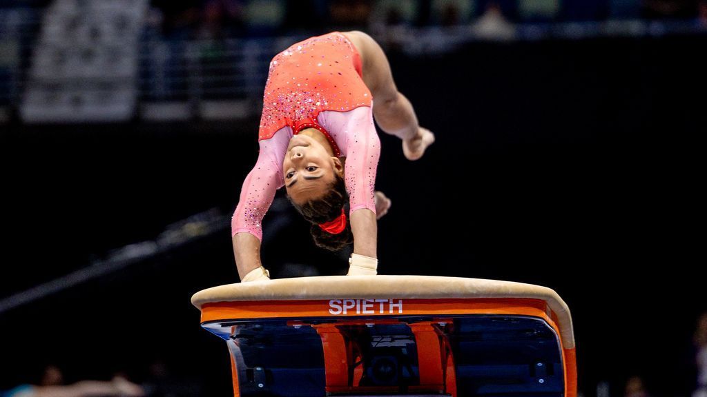 Olympian Hezly Rivera wins at U.S. gymnastics championships