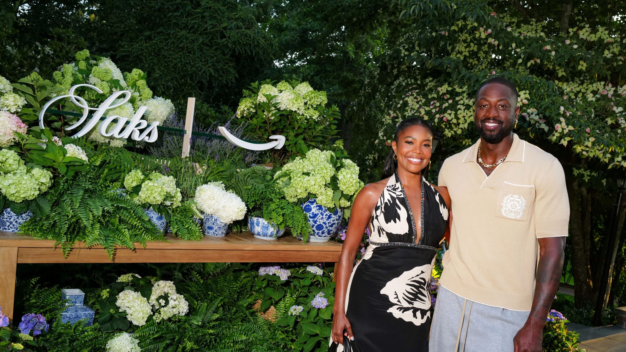 Out East, Gabrielle Union and Dwyane Wade Hosted an Alfresco Dinner for Saks on Amazon
