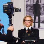 Paris Hilton filming a campaign for fashion brand Karl Lagerfeld.