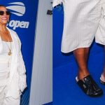 A closer look at Queen Latifah's shoes at the US Open.
