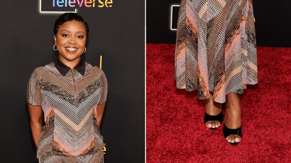 Quinta Brunson’s Patent Open-Toe Shoes Ground Missoni Set at Televerse