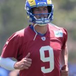 Rams' Matthew Stafford practices for first time in training camp
