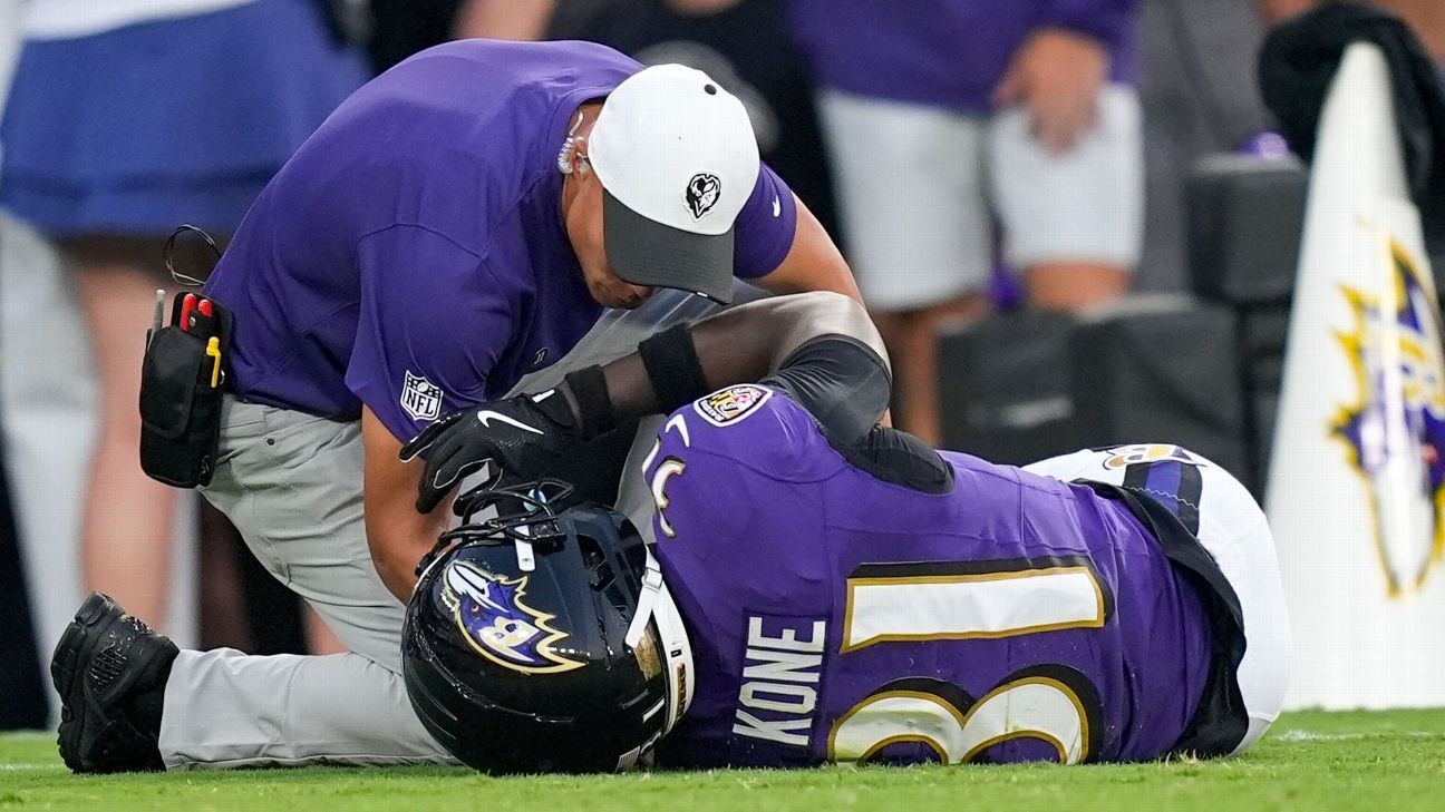 Ravens’ Bilhal Kone out for season with torn knee ligament