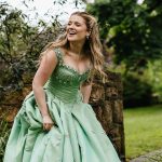 This Nontraditional Bridal Designer Created a Green Gown (and a Hot Pink Mini) for Her Own Wedding
