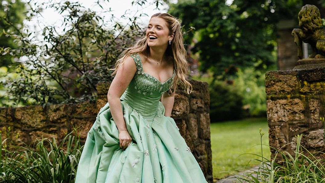 This Nontraditional Bridal Designer Created a Green Gown (and a Hot Pink Mini) for Her Own Wedding
