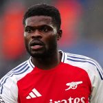 Arsenal's Thomas Partey during the Premier League match at the King Power Stadium, Leicester.