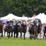 Two Tribes (second right), ridden by jockey David Egan, on their way to winning the Stewards' Cup