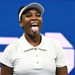 Venus Williams Vs Karolina Muchova on Arthur Ashe Stadium at the USTA Billie Jean King National Tennis Center on August 25, 2025 in Flushing