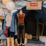 Urban Outfitters x Levi's On Rotation collaboration featured with in-store displays.