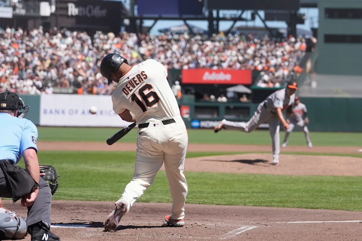 Verlander throws 121 pitches in 5 scoreless innings as Giants rout Orioles 13-2