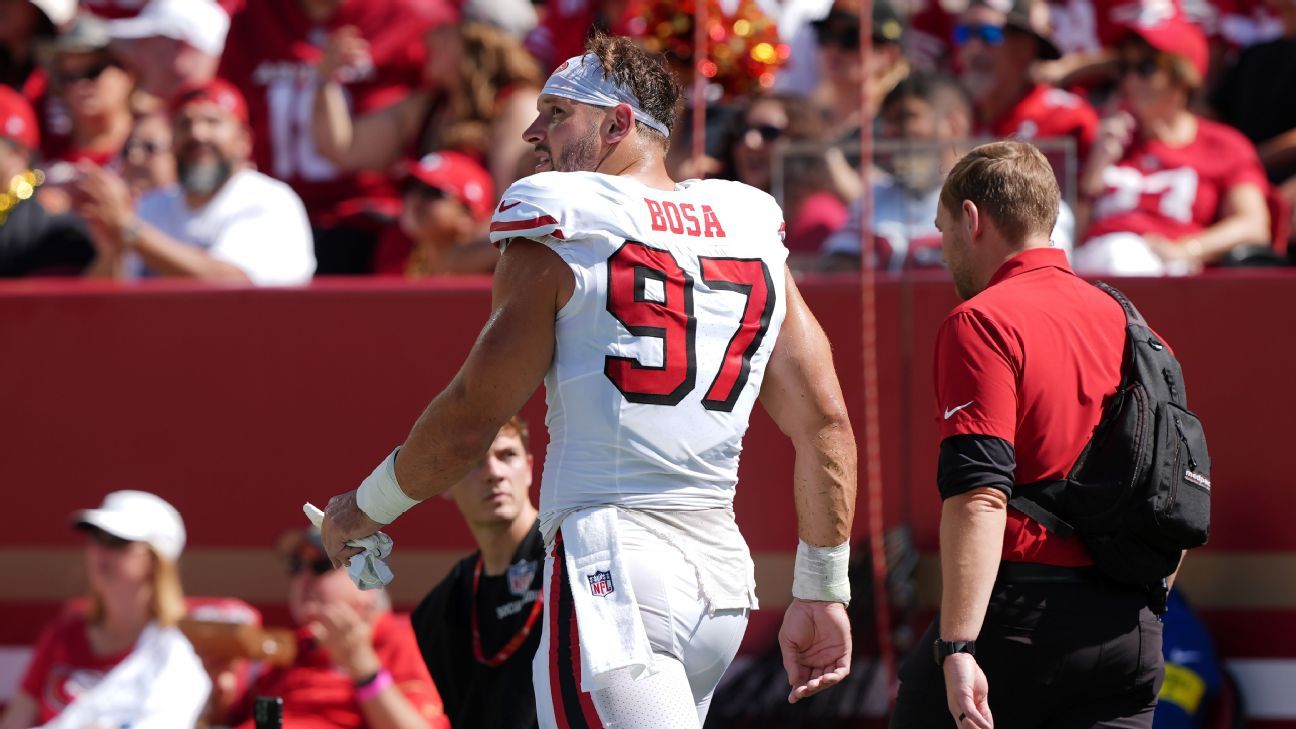 49ers DE Nick Bosa out for season with torn right ACL