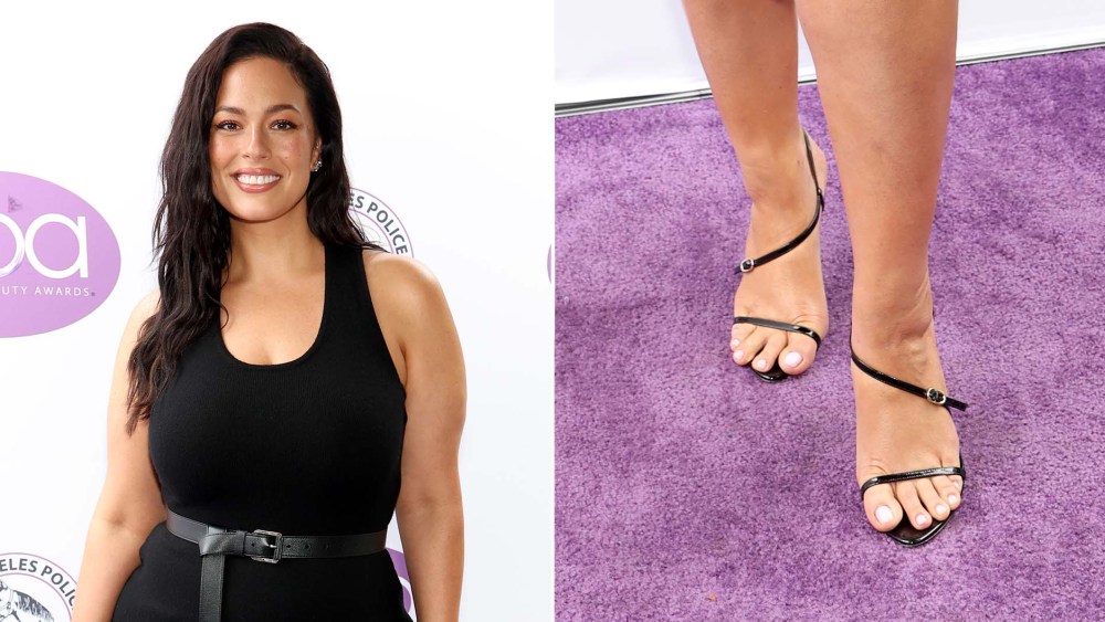 Ashley Graham Presents in Giuseppe Zanotti Sandals at Beauty Awards