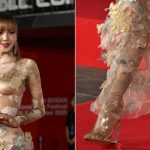 Blackpink's Lisa in clear Margiela Tabi wedge ankle boots at the Busan International Film Festival opening ceremony on Wednesday.