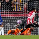 Fabio Carvalho equalises for Brentford against Chelsea