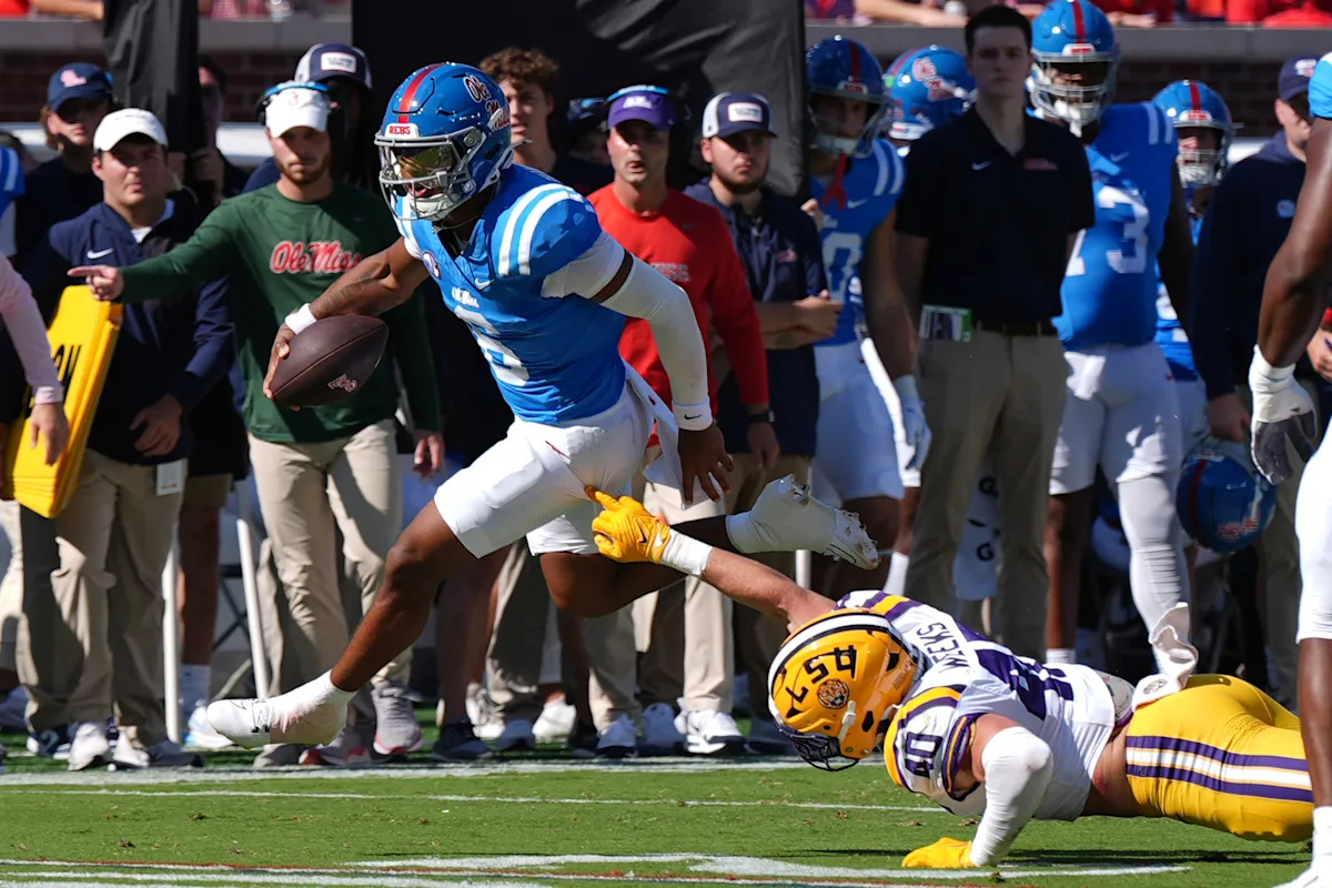 Chambliss’ 385 scrimmage yards propels No. 13 Mississippi past No. 4 LSU, 24-19