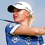 Charley Hull plays a tee shot during the final round of the LPGA Kroger Queen City Championship (Icon Sportswire via AP Images)