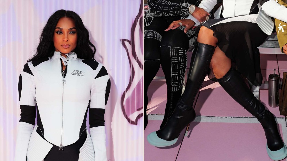 Ciara Turns Off-White’s Mint-Toed Thigh-High Boots Into Armor at NYFW