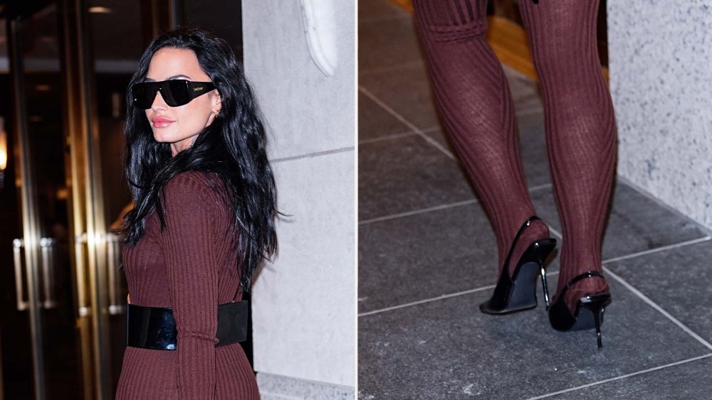 Demi Lovato Brings Retro Futurism to New York in Patent Slingbacks