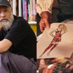 Ashish Gupta, and a sketch for a look for his Designers at Debenhams debut collection