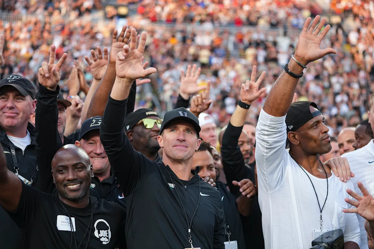 Drew Brees returns to Purdue as the feature attraction of the school’s 25-year Rose Bowl reunion