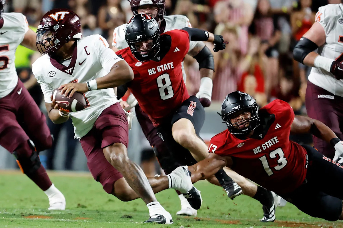 Drones, Stewart lead Virginia Tech past N.C. State 23-21 in ACC opener