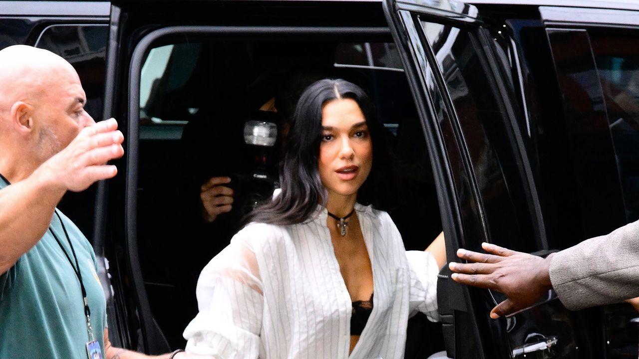 Dua Lipa Joins Hailey Bieber and Margot Robbie in Co-Signing the Peekaboo Bra Trend