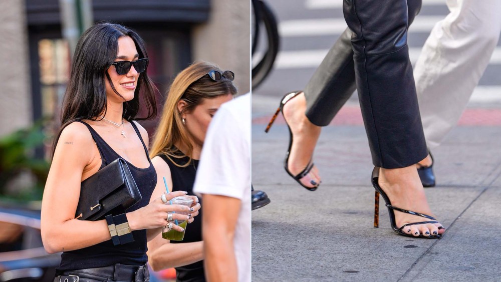 Dua Lipa’s Tom Ford Tortoiseshell Sandals Signal a Fall Shift