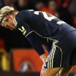 DUNDEE, SCOTLAND - SEPTEMBER 23: Aberdeen's Alexander Jensen is dejected