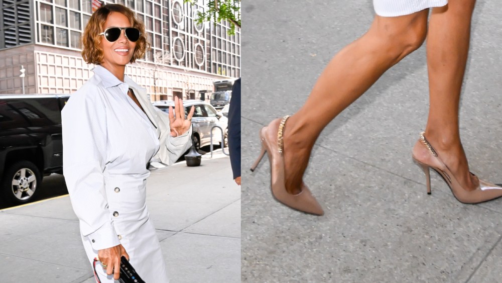 Halle Berry Chooses Gucci Slingbacks for New York Arrival