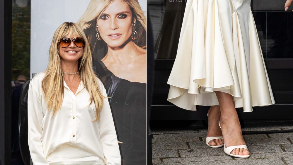 Heidi Klum Brings Minimal Mule Trend to L’Oréal’s Düsseldorf Pop-Up