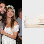 Heidi Klum wears Celine's Alan Triomphe Sneakers in Optic White at Oktoberfest alongside her husband Tom Kaulitz on Saturday.