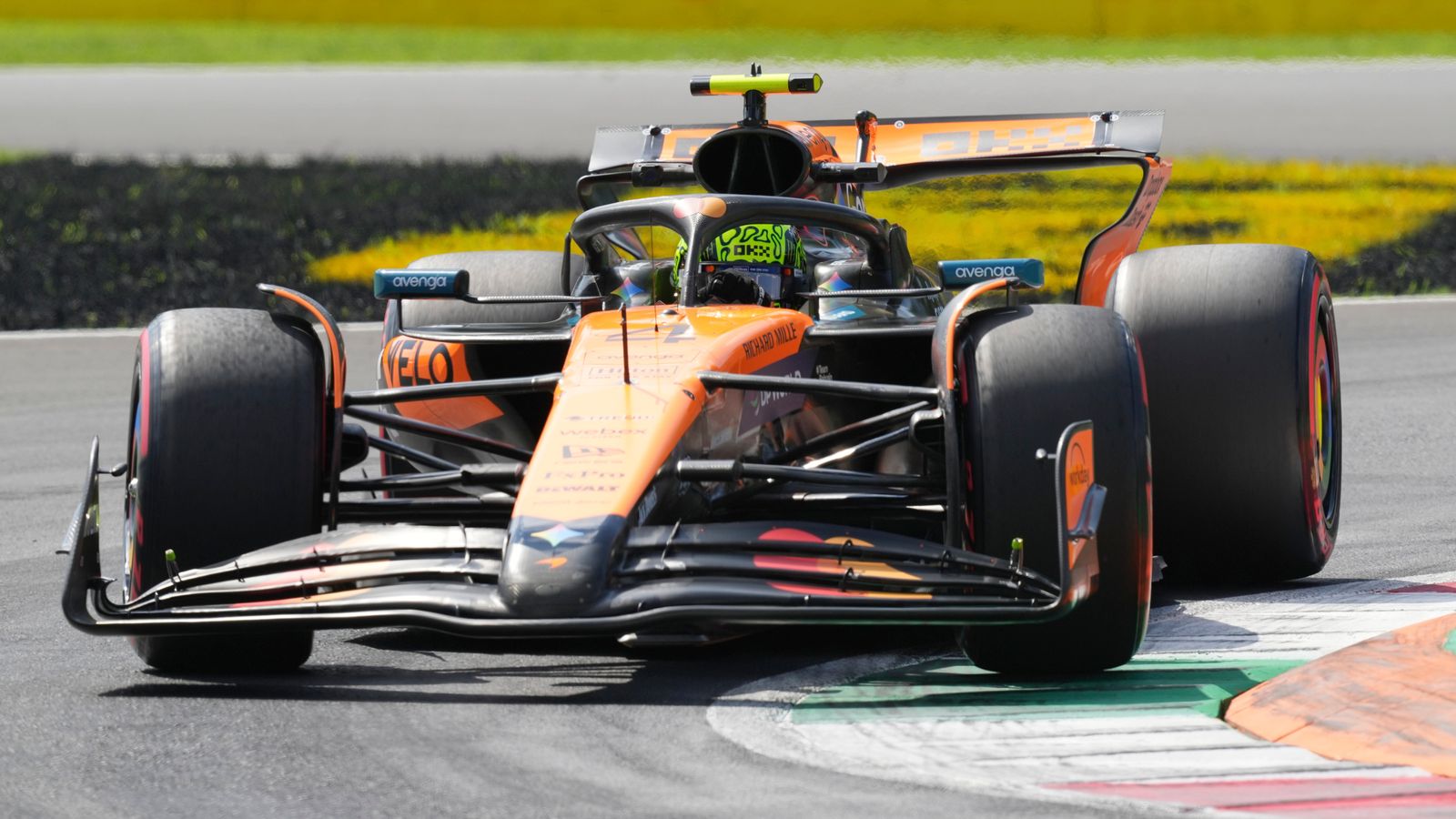 Italian GP: Lando Norris tops Charles Leclerc in tight Monza second practice as Kimi Antonelli beaches his Mercedes | F1 News
